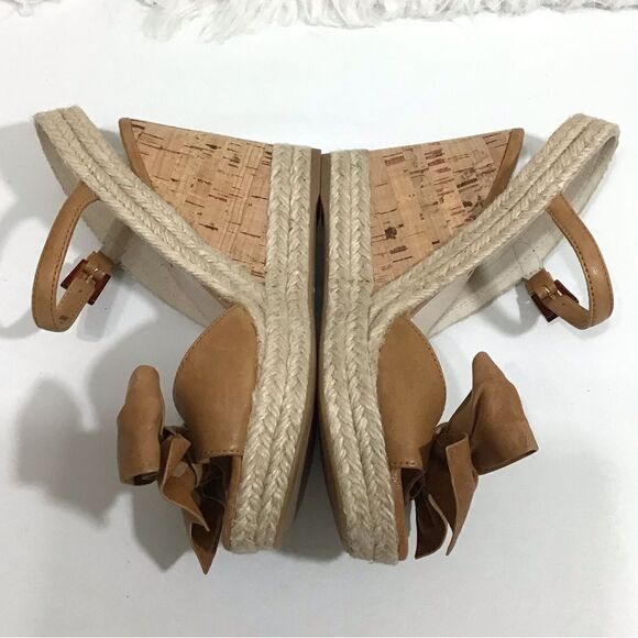 Prada Napa Aviator Bow Espadrille Sandal Wedges Size 36 - Picture 5 of 15